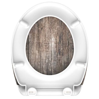 SCHÜTTE Duroplast WC-istuin Soft-Close OLD WOOD kuvio