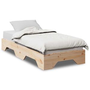vidaXL S&auml;ngynrunko Ei Patja Pinottava 90x190 cm massiivipuuta