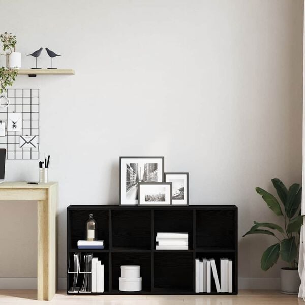 vidaXL Kirjahylly Musta tammi 66x30x130 cm Engineered Wood