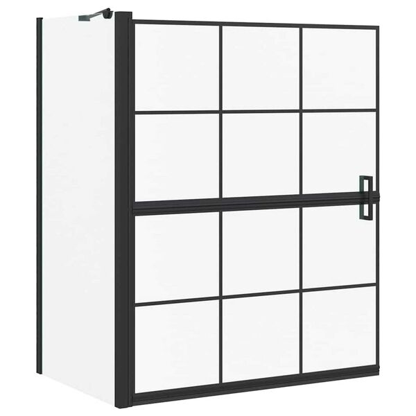 vidaXL Kylpy suihkuverho Musta ja l&auml;pin&auml;kyv&auml; 116 x 68 x 128 cm