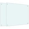 vidaXL Keitti&ouml;n roiskesuojat 2 kpl valkoinen 70x60 cm karkaistu lasi