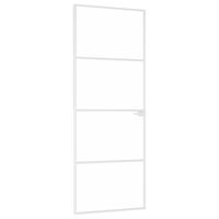 vidaXL Sisäovi valkoinen 76x201,5 cm karkaistu lasi ja alumiini ohut