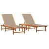 vidaXL Aurinkotuolit 2 kpl pöydällä Taupe täysi akasiapuu ja textilene