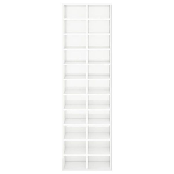 vidaXL Kenkäkaappi korkeakiilto valkoinen 54x34x183 cm lastulevy