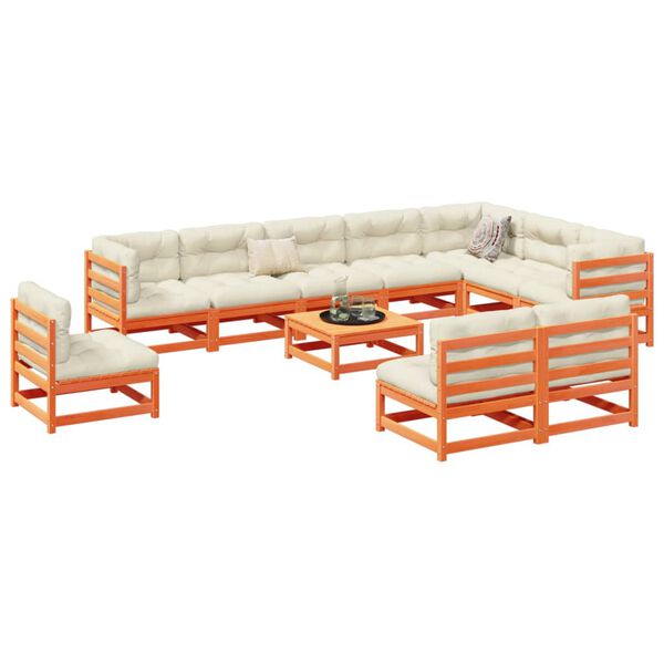 vidaXL 11-osainen Ulkosohvasarja vahanruskea täysi mänty