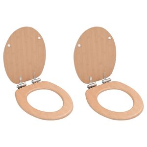 vidaXL WC-istuin 2 kpl soft close kansilla MDF bambukuosi