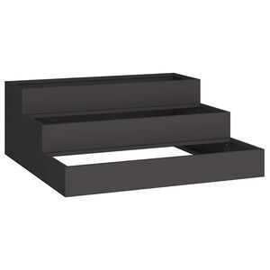 vidaXL Puutarha ruukku Musta 90 x 90 x 35 cm Kylm&auml;valssattu ter&auml;s
