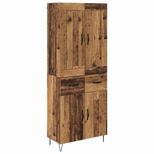 vidaXL Korkea kaappi Vanha Puu 69,5 x 34 x 180 cm Tekninen puu