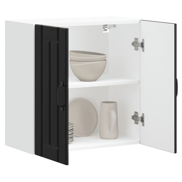 vidaXL Keittiön seinäkaappi Lucca musta tekninen puu