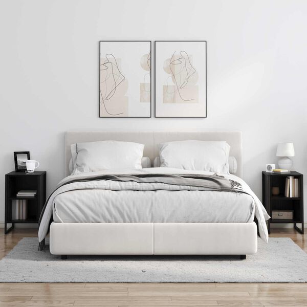 vidaXL Y&ouml;p&ouml;yt&auml; Musta tammi. 39.5 x 30 x 50 cm Tekninen puu