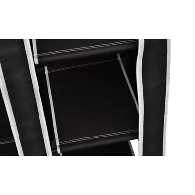 vidaXL Kokoontaitettava vaatekaappi 110 x 45 x 175 cm musta