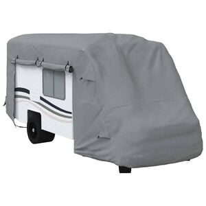 vidaXL asuntoauton p&auml;&auml;lliset harmaa 570x235x275 cm kuitukangas