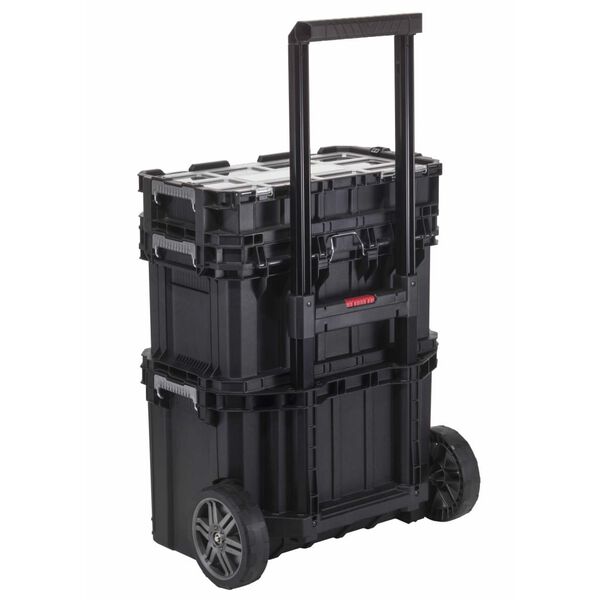 427267 Keter Tool Storage Box with "Connect Trolley and Rolling Systems" Black