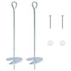 vidaXL Maakiinnike 2 pcs Hopea &Oslash;10 x 40 cm Galvanoitu Metalli
