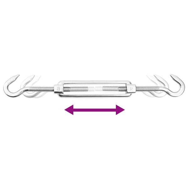 vidaXL 8-osainen aurinkopurjeen asennussarja ruostumaton teräs