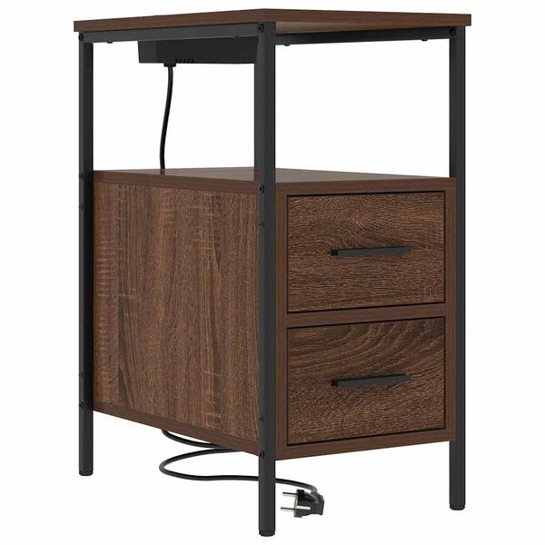 vidaXL Y&ouml;p&ouml;yt&auml;kaappi Ruskea tammi 30 x 48 x 61 cm Tekninen puu