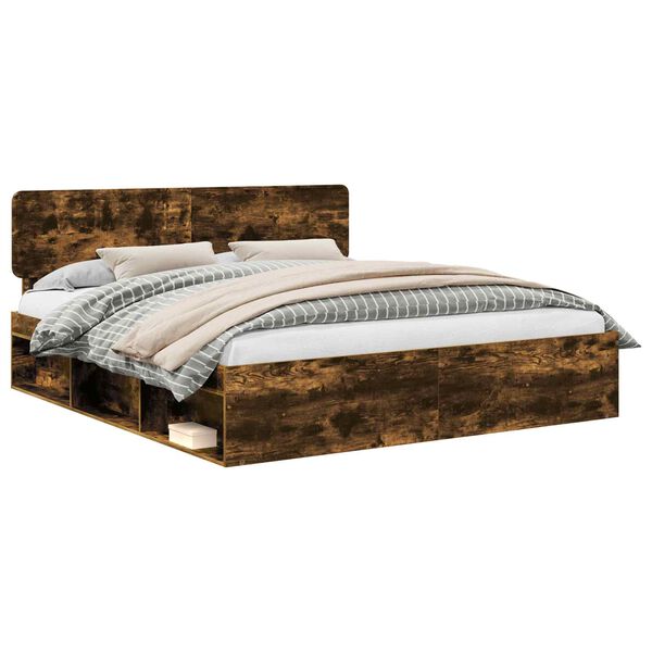 vidaXL S&auml;ngyn runko Savup&auml;hkin&auml; 6FT Super King Size Massiivinen m&auml;nty