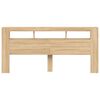 vidaXL Sängynpääty LED-valoilla Sonoma-tammi 220x18,5x103,5 cm puu