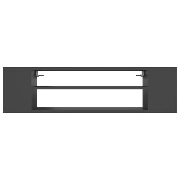 vidaXL Seinäkiinnitettävä TV-taso harmaa 100x30x26,5 cm tekninen puu