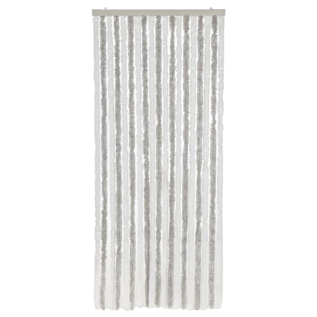 vidaXL Hyönteisverho vaaleanharmaa ja valkoinen 56x200 cm chenille