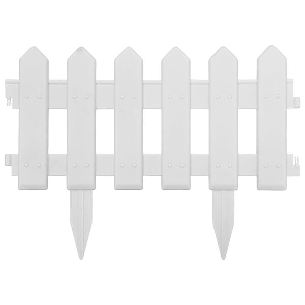 vidaXL Nurmikonreunukset 25 kpl valkoinen 10 m PP