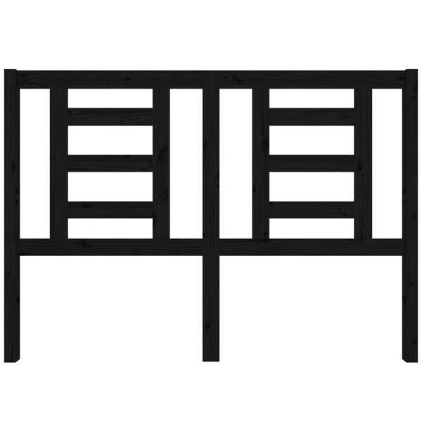 vidaXL Sängynpääty musta 141x4x100 cm täysi mänty