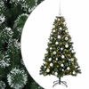 vidaXL Muovinen joulukuusi koristeilla 120 cm 150 LEDi&auml;