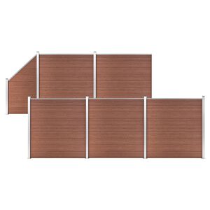 vidaXL WPC-aitasarja 5 neli&ouml;paneelia + 1 vinopaneeli 965x186 cm ruskea