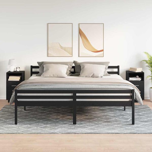 vidaXL Y&ouml;p&ouml;yt&auml;kaapit 2 kpl 2 laatikolla musta 36x36x68 cm