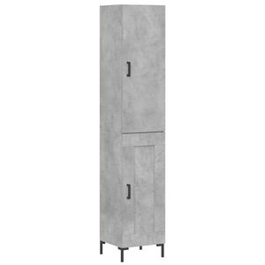 vidaXL Kaappi betoninharmaa 34,5x34x180 cm tekninen puu