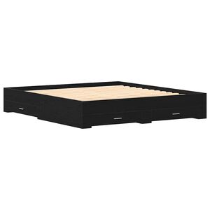 vidaXL S&auml;ngyn runko Musta tammi. 6FT Super King Size Tekninen puu