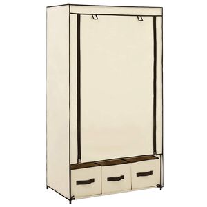 vidaXL Vaatekaappi kerma 87x49x159 cm kangas