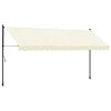 vidaXL Sis&auml;&auml;nkelattava markiisi kerma 400x150 cm kangas ja ter&auml;s