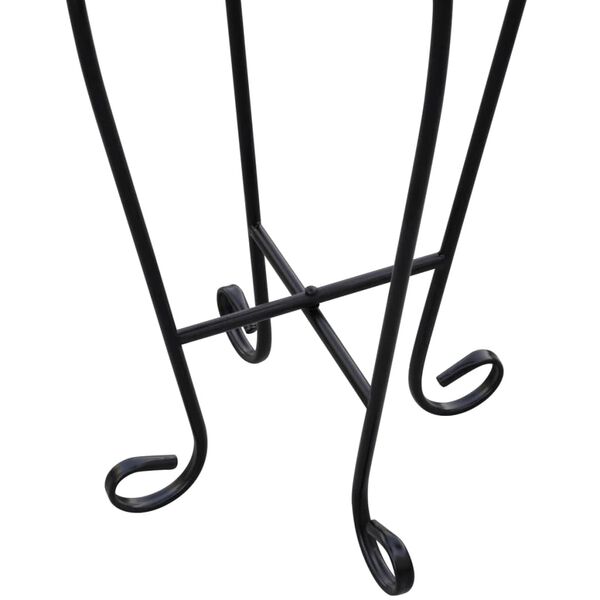 vidaXL Sivupöytä/kasviteline mosaiikkikuvio musta ja valkoinen