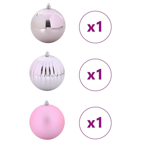 vidaXL Joulupallo Setti XXL 3 pcs Pinkki Muovi