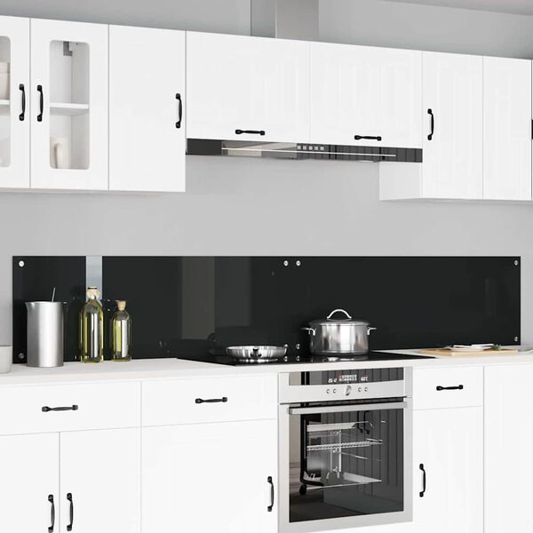 vidaXL Keittiön suojapaneeli 2 pcs Musta 120 x 40 cm karkaistu lasi