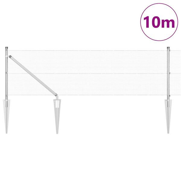 vidaXL Aitalatu Hopea 10 x 0,6 m (12 x 12 mm verkko) Ter&auml;s