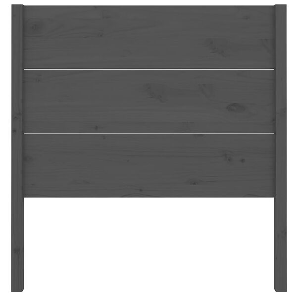 vidaXL Sängynpääty harmaa 96x4x100 cm täysi mänty
