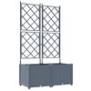 vidaXL Puutarha ruukku 2 kpl Vaaleanharmaa 80 x 40 x 143 cm PP