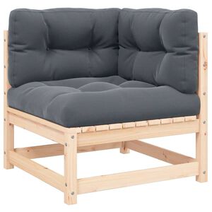 vidaXL Puutarhasohvan kulmaosa antrasiitti tyynyt täysi mänty