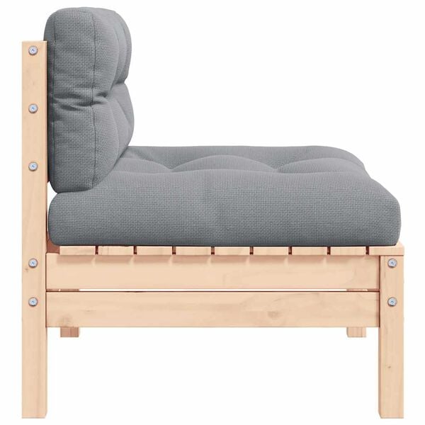 vidaXL Puutarhasohvan keskiosa tyynyill&auml; harmaa t&auml;ysi m&auml;nty