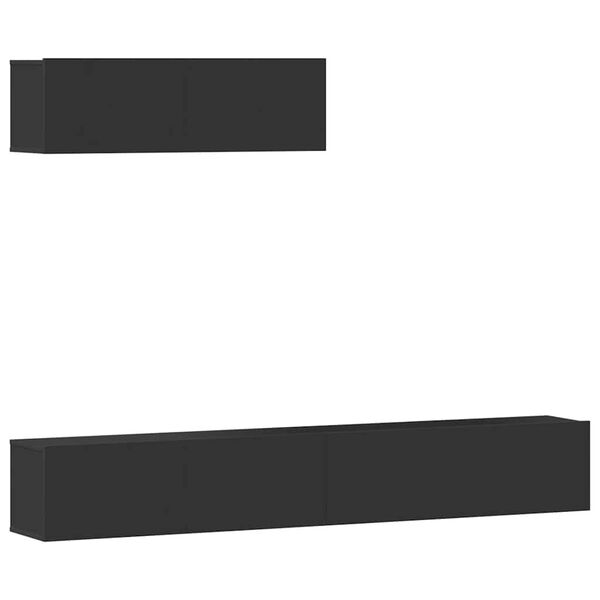 vidaXL 3-osainen TV-kaappisarja musta tekninen puu