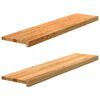 vidaXL Askelmat 2 kpl vaaleanruskea 110x30x2 cm t&auml;ysi tammi