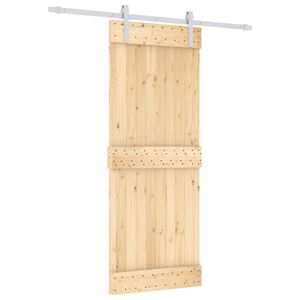 vidaXL Liukuovi 80 x 210 cm Massiivinen m&auml;nty (k&auml;sittelem&auml;t&ouml;n)