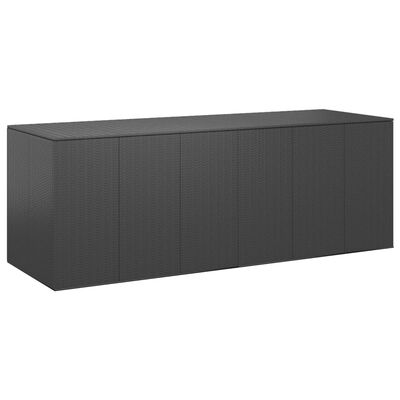 vidaXL Puutarhan säilytyslaatikko PE-rottinki 291x100,5x104 cm musta