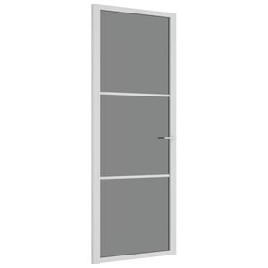 vidaXL Sis&auml;ovi 76x201,5 cm valkoinen ESG-lasi ja alumiini