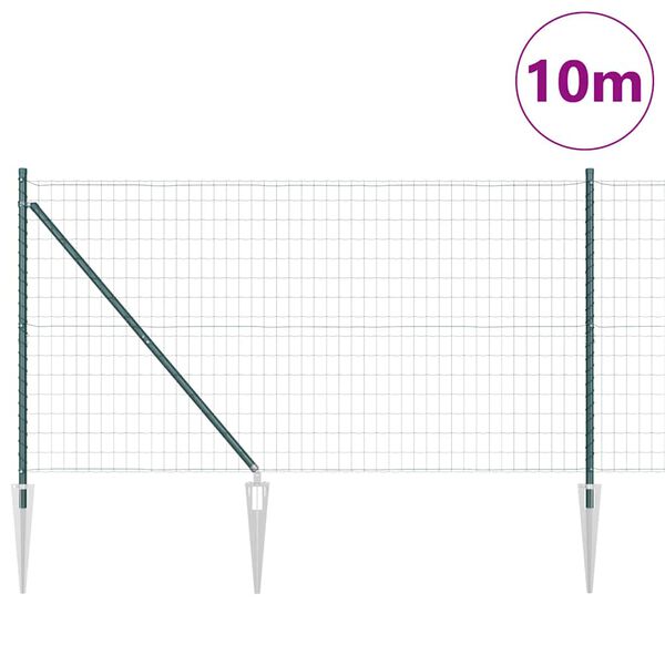 vidaXL Aita ja Tuki Vihre&auml; 1,4 x 10 m Ter&auml;s ja PVC