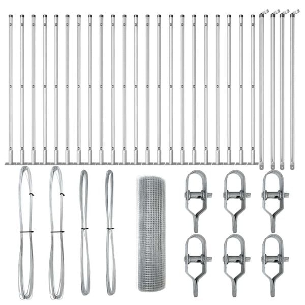 vidaXL Aitalatu Hopea 50 x 0,4 m (19 x 19 mm verkko) Ter&auml;s