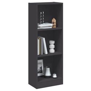 vidaXL 3-tasoinen kirjahylly harmaa 40x24x109 cm tekninen puu