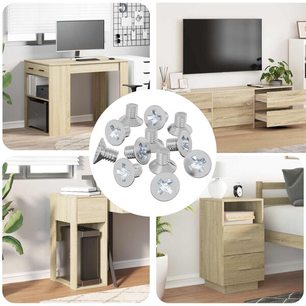 vidaXL Upotetut p&auml;&auml;ruuvit 12 pcs Hopea M4 x 6 mm Rauta